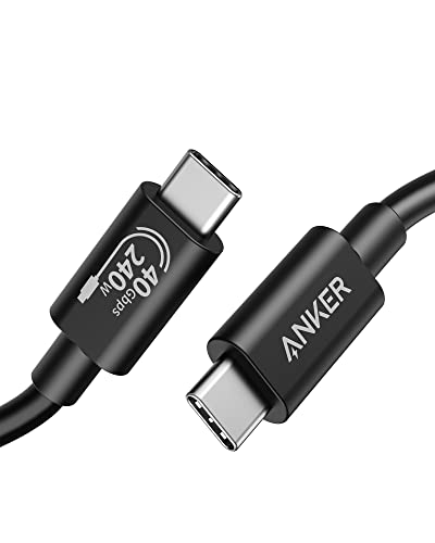 Anker USB 4 Kabel 100cm, Unterstützt 8K HD Display, 40 Gbit/s Datentransfer, 240W USB-C auf USB-C Ladekabel, für iPhone 15Pro/15ProMax/15/15Plus, Typ-C Laptops, Hub, Docking-Station, und mehr von Anker