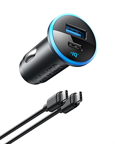 Anker USB C Autoladeadapter (52,5W), 323 Dual Port Handyladegerät Auto mit PowerIQ 3.0, Schnellladeleistung, Kompatibel mit Samsung Galaxy S23/22/ iPhone 14/13 Google Pixel Sony LG (Mit USB-C Kabel) von Anker