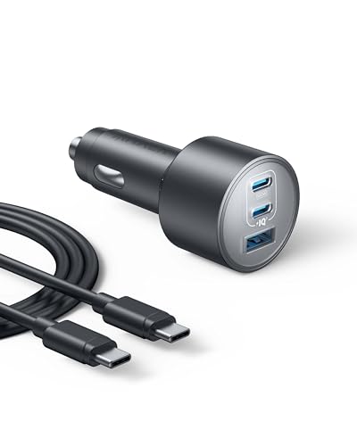 Anker 167,5W max. Zigarettenanzünder USB C, 3 Port kompaktes Typ-C Auto Ladegerät, Kfz-Ladegerät für MacBook Pro/Air, iPhone 16/15 / 14/13 Serie, Samsung S24 / S23, iPad Pro, AirPods und weitere von Anker