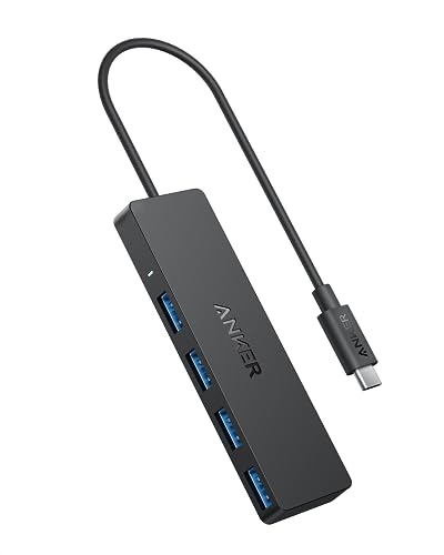 Anker USB-C Hub, 4 Port USB 3.0 Datenhub mit 5 Gbit/s Datenübertragung, 20cm Erweiterungskabel (ohne Ladeleistung), USB-C Splitter für Typ-C MacBook, Mac Pro, iMac, Surface, Flash Drive, Mobile HDD von Anker