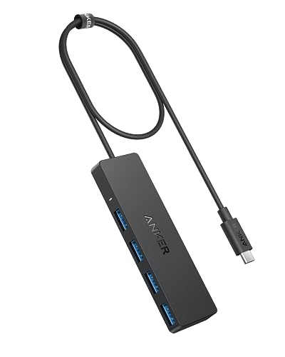 Anker USB-C Hub, 4 Port USB 3.0 Datenhub mit 5 Gbit/s Datenübertragung, 60cm Erweiterungskabel (ohne Ladeleistung), USB-C Splitter für Typ-C MacBook, Mac Pro, iMac, Surface, Flash Drive, Mobile HDD von Anker