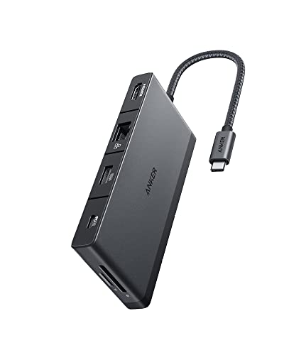 Anker USB-C Hub, 552 USB-C Hub (9-in-1, 4K HDMI) mit 100W Power Delivery, 4K@30Hz HDMI, 4 USB-C und USB-A Datenanschlüsse, Ethernet und SD/microSD Karten Slot für MacBook, HP, Dell Laptops, und mehr von Anker