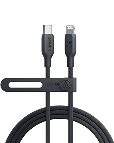 Anker USB-C auf Lightning Kabel, Anker 541 Kabel (Phantomschwarz, 180cm), MFi Zertifiziert, Bio Schnellladekabel für iPhone 14 14 Pro 14 Pro Max 13 13 Pro 12 11 X XS XR 8 Plus (Ohne Netzteil) von Anker