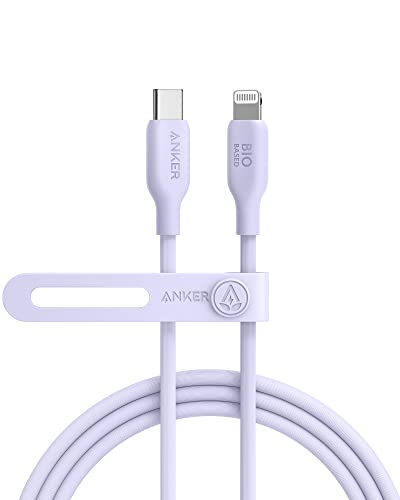 Anker USB-C auf Lightning Kabel, Anker 541 Kabel (Lavendel, 180cm), MFi Zertifiziert, Bio Schnellladekabel für iPhone 14 14 Pro 14 Pro Max 13 13 Pro 12 11 X XS XR 8 Plus (Ohne Netzteil) von Anker