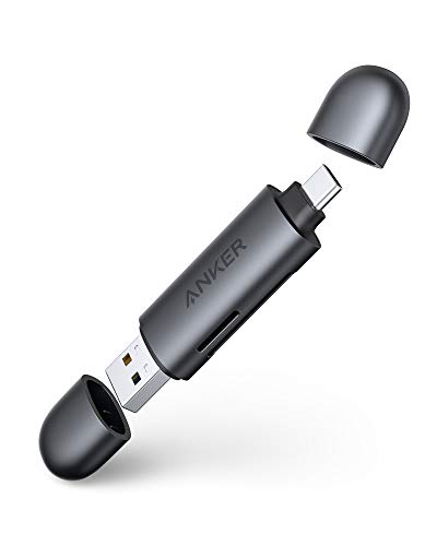 Anker USB-C- und USB-3.0-SD-Kartenleser, PowerExpand+ 2-in-1-Speicherkartenleser mit Dual-Steckern, für SDXC, SDHC, SD, MMC, RS-MMC, Micro SDXC, Micro SD, Micro SDHC-Karte und UHS-I-Karten Anker USB-C- und USB-3.0-SD-Kartenleser, PowerExpand+ 2-in-1-Speicherkartenleser mit Dual-Steckern, für SDXC, SDHC, SD, MMC, RS-MMC, Micro SDXC, Micro SD, Micro SDHC-Karte und UHS-I-Karten von Anker