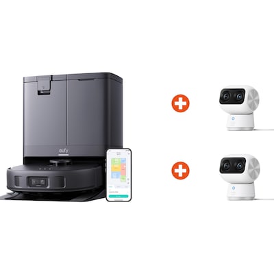 eufy Clean X10 Pro Omni Saugroboter + 2x eufy S350 Überwachungskamera 4K 360 Grad von Anker