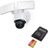 eufy E340 Überwachungskamera 3K Floodlight Dual-Cam Outdoor + 128 GB SD-Karte von Anker