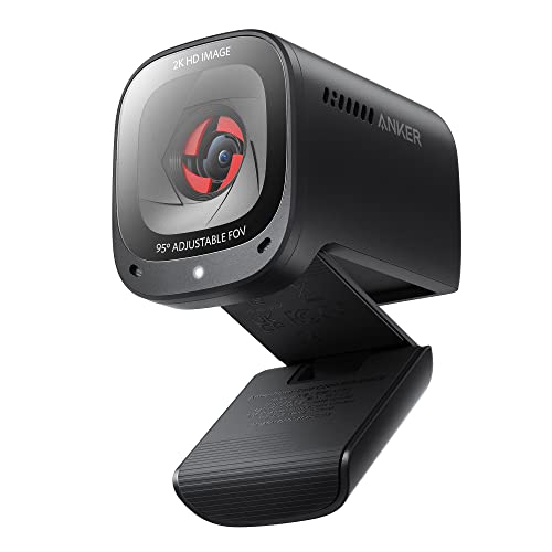 Anker PowerConf C200 2K USB-Webcam, Webcam für Laptops, Mikrofone mit Geräuschunterdrückung und K.I, Integrierte Kameraabdeckung (Generalüberholt) von AnkerWork