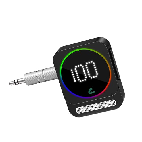 Ankilo AUX Bluetooth Adapter, Bluetooth 5.3 Adapter Empfänger mit Dual Verbindung, 3,5 mm Klinke, Drahtloser Audio Receiver Stereoanlage Freisprechanruf, 20H Standby, LED-Anzeige von Ankilo