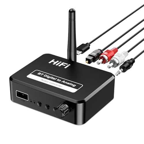 Ankilo Bluetooth 5.1 Audio Adapter, 3-in-1 Bluetooth Audio Adapter Support RCA and AUX Transmission Geeignet für Autoradio/alte Stereoanlage/PC/TV von Ankilo