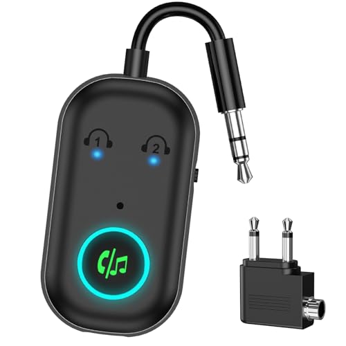 Ankilo Bluetooth 5.3 Adapter Transmitter & Sender für Flugzeug, 2 in 1Bluetooth Adapter mit Flugzeug,TV, Stereoanlage Splitter,für MP3 /MP4 Kopfhörer HiFi Lautsprecher, Laptop,TV Ankilo Bluetooth 5.3 Adapter Transmitter & Sender für Flugzeug, 2 in 1Bluetooth Adapter mit Flugzeug,TV, Stereoanlage Splitter,für MP3 /MP4 Kopfhörer HiFi Lautsprecher, Laptop,TV von Ankilo
