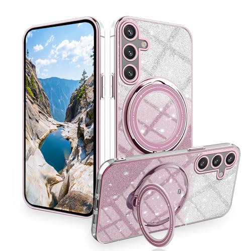 Anlalish Handyhülle Kompatibel mit Samsung Galaxy S23 FE Hülle Silikon mit Ring, Schutzhülle Samsung S23 FE Case Glitzer Unterstützung für Wireless-Aufladen Stoßfest Kratzfest Luxus Cover (Rosa) Anlalish Handyhülle Kompatibel mit Samsung Galaxy S23 FE Hülle Silikon mit Ring, Schutzhülle Samsung S23 FE Case Glitzer Unterstützung für Wireless-Aufladen Stoßfest Kratzfest Luxus Cover (Rosa) von Anlalish