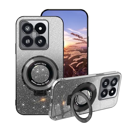 Anlalish Handyhülle für Honor 200 Smart Hülle Glitzer Bling Sparkle, Schutzhülle Honor 200 Smart Case Silikon mit Ring Halter Transparent Weich TPU Stoßfest Luxury 2 in 1 Cover (Schwarz) von Anlalish
