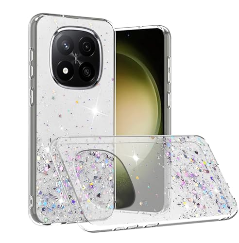 Anlalish Handyhülle für Xiaomi Redmi Note 14 Pro 4G Hülle Silikon Glitzer, für Schutzhülle Redmi Note 14 Pro 4G Case Pailletten Transparente Soft TPU Stoßfest Slim Cover (Klar) von Anlalish