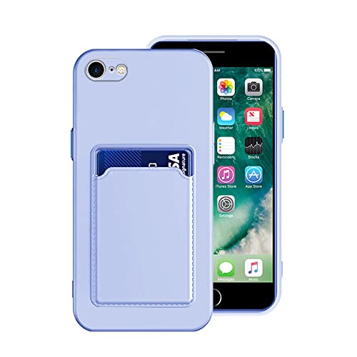 Anlalish Handyhülle für iPhone 16e Hülle mit Kartenfach, Slim Cover Soft Silikon Schutzhülle für iPhone 16e Tasche Bumper Brieftasche Stoßfest Original Case (Lila) von Anlalish