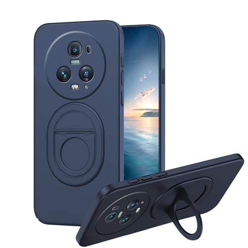 Anlalish für Honor Magic 5 Pro Hülle mit Ring Halter, Handyhülle Honor Magic 5 Pro 360 Grad Schutz Case, Magnetische Autohalterung Case Zubehör Stoßfest Original Case Dünn (Blau) von Anlalish