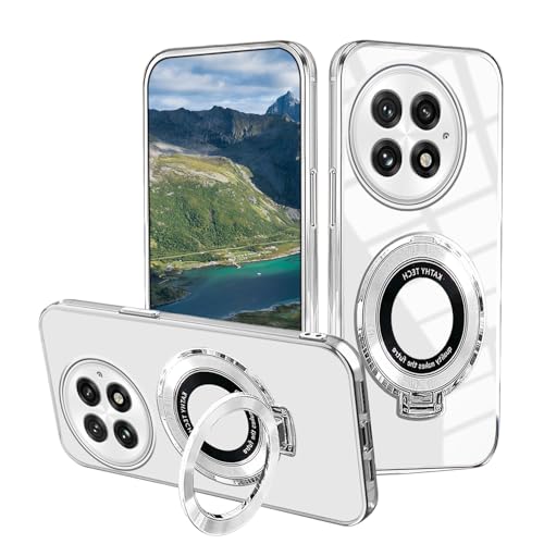 Handyhülle Kompatibel mit OnePlus 13 Hülle Silikon Transparente mit Ring Halter, Clear Schutzhülle OnePlus 13 Case Militär Fallschutz Stoßfest Kratzfest Original Cover (Silber) von Anlalish