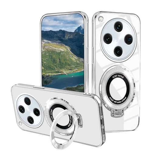 Handyhülle Kompatibel mit Oppo Find X8 Ultra Hülle Silikon Transparente mit Ring Halter, Clear Schutzhülle für Oppo Find X8 Ultra Case Militär Fallschutz Stoßfest Kratzfest Original Cover (Silber) von Anlalish