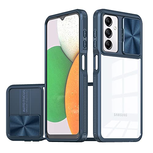 für Samsung Galaxy A55 Hülle mit Kameraschutz Schiebe, Handyhülle Samsung A55 5g Silikon Transparent, Schutzhülle Samsung A55 Case Clear Weich TPU Bumper Kratzfest Cover (Navy blau) von Anlalish