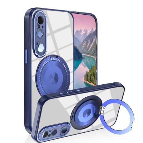 für Sony Xperia 1 VI Hülle mit 360° Rotating Ständer, Handyhülle Sony Xperia 1 VI Magnetische Autohalterung Case Zubehör Militär Fallschutz Schutzhülle Stoßfest Kratzfest Original Cover Dünn (Blau) von Anlalish