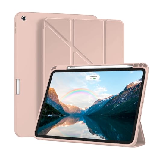 für iPad 10.2 Zoll Hülle Automatischer Schlaf-/Wachmodus, Schutzhülle iPad 10.2 9/8/7 Generation mit Stifthalter und Dreifach Klappständer Funktion Soft TPU Case Stoßfeste Slim Cover (Rosa) von Anlalish