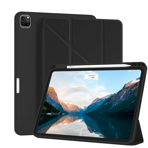 für iPad Pro 12.9 Hülle Automatischer Schlaf-/Wachmodus, Schutzhülle iPad Pro 12.9 Zoll 5.4.Generation mit Stifthalter und Dreifach Klappständer Funktion Weiche TPU Case Stoßfeste Slim Cover (Schwarz) für iPad Pro 12.9 Hülle Automatischer Schlaf-/Wachmodus, Schutzhülle iPad Pro 12.9 Zoll 5.4.Generation mit Stifthalter und Dreifach Klappständer Funktion Weiche TPU Case Stoßfeste Slim Cover (Schwarz) von Anlalish