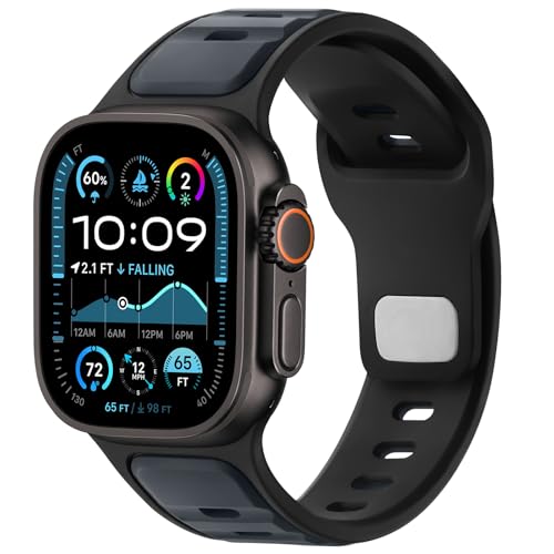 Anlinser Armband Kompatibel mit Apple Watch Armband 49mm 46mm 45mm 44mm 42mm, Sport Band Ersatzbänder Kompatibel mit Apple Watch Ultra 2/Ultra Serie 10 9 8 7 6 5 4 SE, Anthrazit Anlinser Armband Kompatibel mit Apple Watch Armband 49mm 46mm 45mm 44mm 42mm, Sport Band Ersatzbänder Kompatibel mit Apple Watch Ultra 2/Ultra Serie 10 9 8 7 6 5 4 SE, Anthrazit von Anlinser
