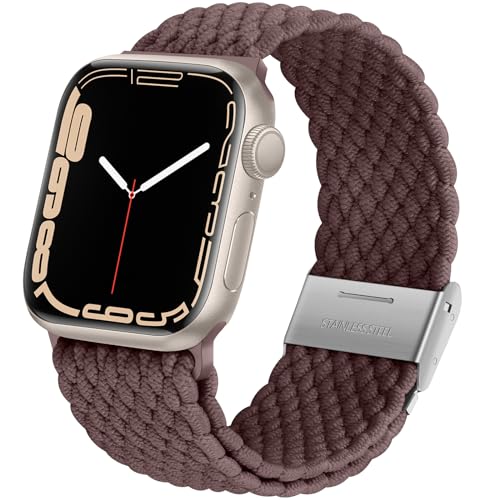 Anlinser Kompatibel mit Apple Watch Armband 41mm 40mm 38mm, Elastische Ersatzarmband mit Einstellbarer Schnalle Kompatibel mit Apple Watch SE Series 9 8 7 6 5 4 3, Lila von Anlinser