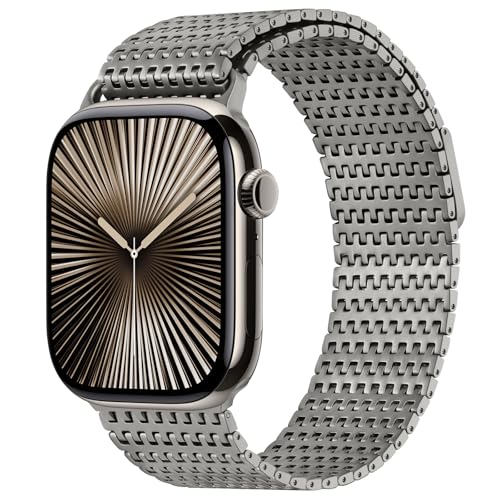 Anlinser Kompatibel mit Apple Watch Armband 42mm 41mm 40mm 38mm, Magnetische Metallersatzbänder Kompatibel mit Apple Watch Series 10 9 8 7 6 5 4 3 SE, Titan Anlinser Kompatibel mit Apple Watch Armband 42mm 41mm 40mm 38mm, Magnetische Metallersatzbänder Kompatibel mit Apple Watch Series 10 9 8 7 6 5 4 3 SE, Titan von Anlinser