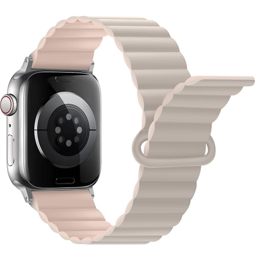 Anlinser Kompatibel mit Apple Watch Armband 49/46/45/44/42/41/40/38mm, Doppelseitiges Wendbares mit Loop Magnetic Ersatzband für iWatch Serie 10/9/8/7-1SE (42/41/40/38,Polarstern) von Anlinser