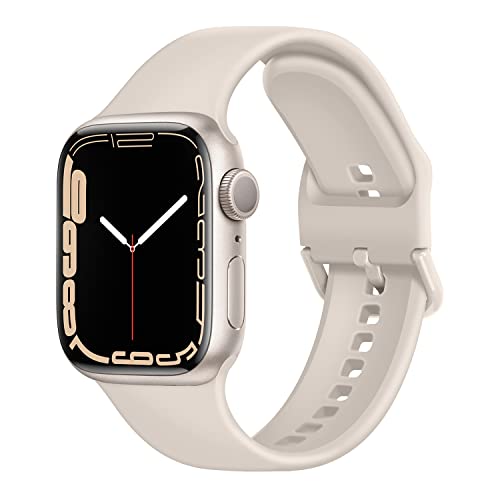 Anlinser Kompatibel mit Apple Watch Armband 45mm 44mm 42mm 41mm 40mm 38mm, Silikon Sport Wasserdichtes Ersatzarmband Kompatibel mit Apple Watch Serie 9 8 7 6 5 4 3 SE (38mm/40mm/41mm, Polarstern) von Anlinser