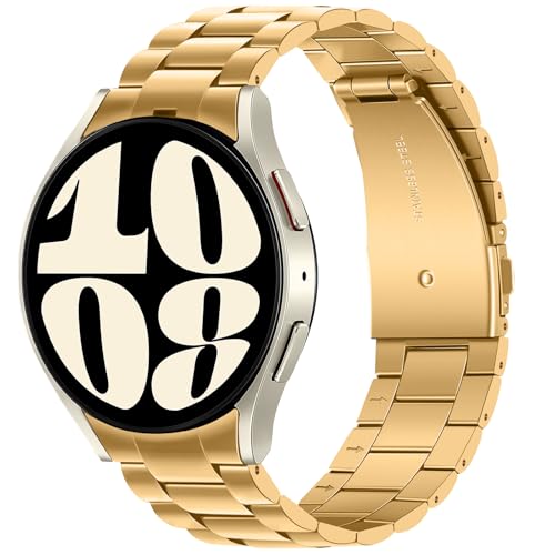 Anlinser Kompatibel mit Samsung Galaxy Watch 7/6/5/4/FE Armband 44mm 40mm 6 Classic Armband 43mm 47mm, Kein Gap Metal -Ersatzarmband Kompatibel mit Galaxy Watch 5 Pro/4 Classic, 20MM, Gold Anlinser Kompatibel mit Samsung Galaxy Watch 7/6/5/4/FE Armband 44mm 40mm 6 Classic Armband 43mm 47mm, Kein Gap Metal -Ersatzarmband Kompatibel mit Galaxy Watch 5 Pro/4 Classic, 20MM, Gold von Anlinser