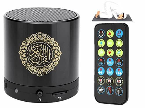 Anlising Koran-Lautsprecher MP3-Player, Koran-Übersetzer, Digitaler Koran-Lautsprecher, Tragbarer Koran-Lautsprecher mit Fernbedienung, USB Wiederaufladbarer, 8GB TF FM(Schwarz) von Anlising
