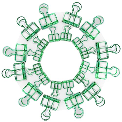 Anller 24 Stück Mehrzweck-Metalldrahtbinderklammerns, Lange Schwanzklammers, 12 Stück 5,6 cm und 12 Stück 3,9 cm Büroklammern, Grün von Anller