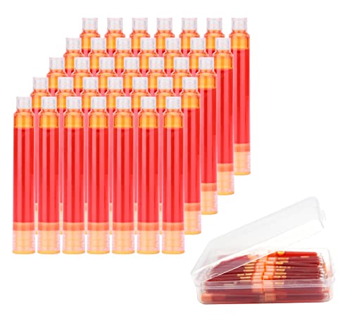 Anller 35 Stück Tintenpatronen für Füllhalter mit Aufbewahrungsbox, 3,4 mm Bohrung Durchmesser, orange von Anller