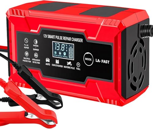 Anluomafuy 6A Autobatterie Ladegerät, 12V Smart Vollautomatische KFZ Batterieladegerät mit Temperaturkompensation und LCD-Bildschirm, Erhaltungsladegerät, für Auto LKW Motorrad Rasenmäher Anluomafuy 6A Autobatterie Ladegerät, 12V Smart Vollautomatische KFZ Batterieladegerät mit Temperaturkompensation und LCD-Bildschirm, Erhaltungsladegerät, für Auto LKW Motorrad Rasenmäher von Anluomafuy
