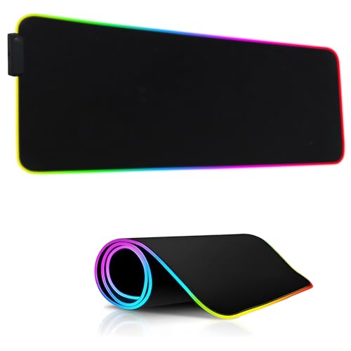 Anluomania Gaming Mauspad, Mousepad, RGB Mousepad, groß (800 x 300 x 4 mm), Wasserdicht, Mauspad rutschfeste, 15 LED Farben, mit Rutschfester Gummibasis, für Gaming Office Home von Anluomania