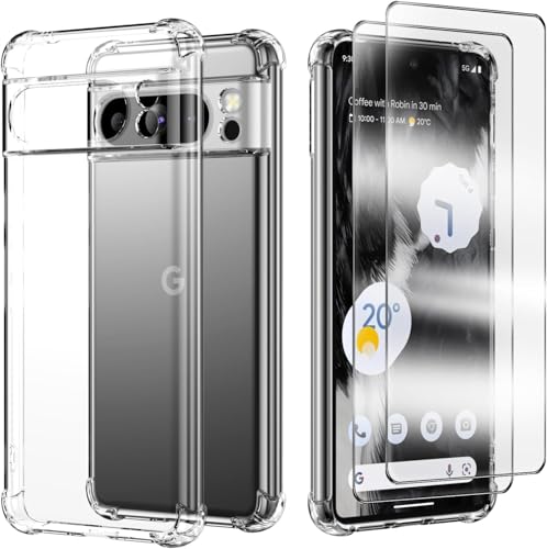 Anlxhj für Google Pixel 9 Pro XL Hülle,mit 2 Stück Displayschutz Schutzfolie,Handyhülle Transparente Soft Silikon TPU Schutzhülle Bumper Case für Google Pixel 9 Pro XL, Durchsichtig Anlxhj für Google Pixel 9 Pro XL Hülle,mit 2 Stück Displayschutz Schutzfolie,Handyhülle Transparente Soft Silikon TPU Schutzhülle Bumper Case für Google Pixel 9 Pro XL, Durchsichtig von Anlxhj