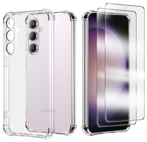 für Samsung Galaxy M55 5G/Samsung Galaxy C55 Hülle,mit 2 Stück Displayschutz Schutzfolie,Handyhülle Transparente Soft Silikon TPU Schutzhülle Bumper Case, Durchsichtig für Samsung Galaxy M55 5G/Samsung Galaxy C55 Hülle,mit 2 Stück Displayschutz Schutzfolie,Handyhülle Transparente Soft Silikon TPU Schutzhülle Bumper Case, Durchsichtig von Anlxhj