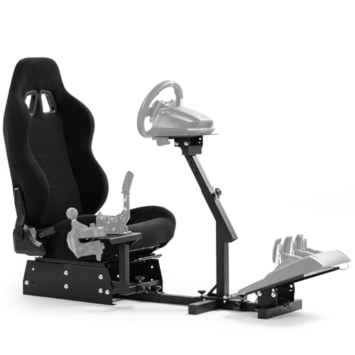 Anman Rennspiel Ständer mit Schwarz Sitz Passend für Logitech/Thrustmaster/Fanatec G29 G920 T248 CSL Rennsimulator Cockpit ohne Lenkrad/Pedal/Schalthebel Anman Rennspiel Ständer mit Schwarz Sitz Passend für Logitech/Thrustmaster/Fanatec G29 G920 T248 CSL Rennsimulator Cockpit ohne Lenkrad/Pedal/Schalthebel von Anman