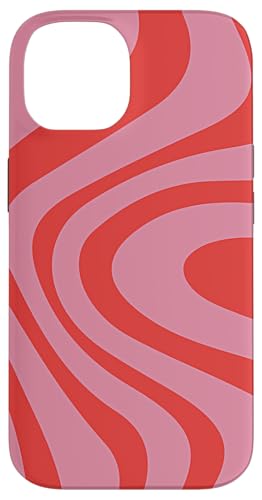 Hülle für iPhone 14 Retro Liquid Swirl Abstraktes Muster in Pink und Rot Hülle für iPhone 14 Retro Liquid Swirl Abstraktes Muster in Pink und Rot von Anna Cecil Designs