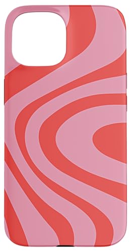 Hülle für iPhone 15 Retro Liquid Swirl Abstraktes Muster in Pink und Rot Hülle für iPhone 15 Retro Liquid Swirl Abstraktes Muster in Pink und Rot von Anna Cecil Designs