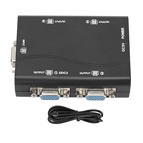 1 in 4 Out VGA Splitter Box Video Distribution Duplicator 250MHz VGA Splitter 1920x1440 USB Powered HD Video Splitter für Laptop Projektor TV PC Computer von Annadue