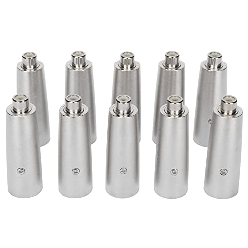 10 Stück Cinch-auf-XLR-Adapter, Cinch-Buchse auf 3-poligen XLR-Stecker, Rauschunterdrückung, Metall-Mikrofon-Koppler-Anschluss für Stereo-Mikrofonkabel, Verstärker, Aufnahmegeräte, Monitorlautsprecher von Annadue