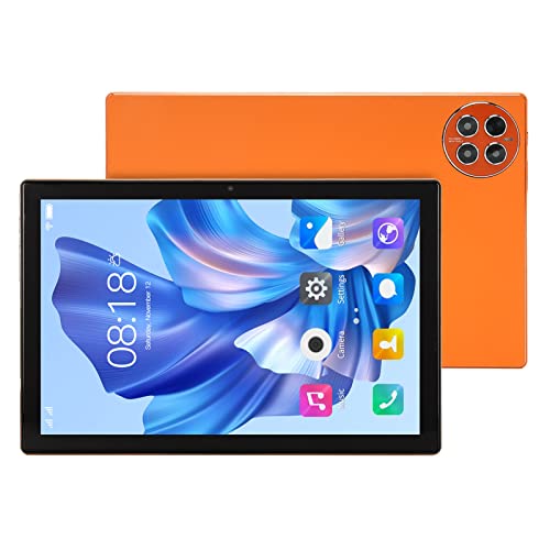 10 Zoll Tablet, 12 GB RAM, 256 GB ROM, Octa Core CPU Gaming Tablet für Android 12, Vorne 8 MP, Hinten 20 MP, Dual Kameras, Smart Tablet, 10.000 MAh Akku (Orange) von Annadue