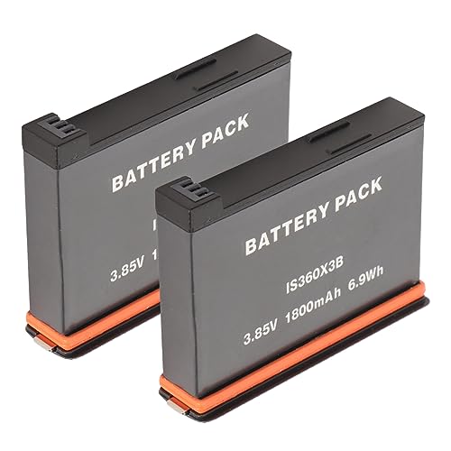 2 Packungen Ersatz Batterien für Insta 360 X3 Kamera, 3.85V 6.9Wh 1800mAh *2 Große Kapazität Kamera Lithium Ionen Akku für Insta 360 X3 Zubehör, Multi Safety Protection 2 Packungen Ersatz Batterien für Insta 360 X3 Kamera, 3.85V 6.9Wh 1800mAh *2 Große Kapazität Kamera Lithium Ionen Akku für Insta 360 X3 Zubehör, Multi Safety Protection von Annadue