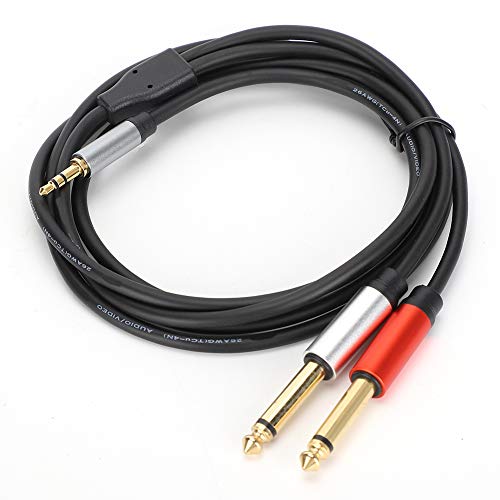3,5 Mm Bis Doppelt 6,35 Mm Kabel, 3,5 Mm (1/8 Zoll) Männliches TRS Bis 2 X 6,35 Mm Männliches TS Splitter-Audiokabel für Laptop-PC-Mixer Usw. - 1,8 M / 5,9 Ft von Annadue