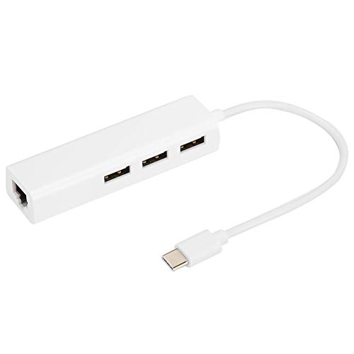 3 Port USB2.0 Hub, RJ45 LAN Netzwerkkarte USB3.1 Typ-C bis Ethernet Adapter, Geeignet für Mac OS Android PC USB 2.0 Hub von Annadue