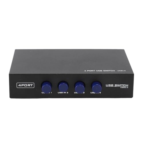 4 Port USB 2.0 Sharing Manual Switch Box Hub, USB 2.0 auf USB B 4 Port Share Switcher Hub, 4 PCs Share Switcher 1 USB Gerät für Drucker, Scanner, Kamera, Tastatur von Annadue