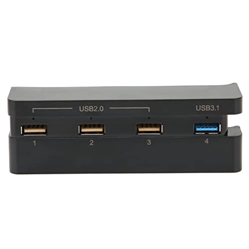 4-Port-USB-Hub für PS4 Slim, USB3.0/USB2.0-Hochgeschwindigkeitsadapter, Zubehör, Erweiterungs-Hub-Anschluss, Splitter, Expander für PS4 Slim-Spielekonsole von Annadue